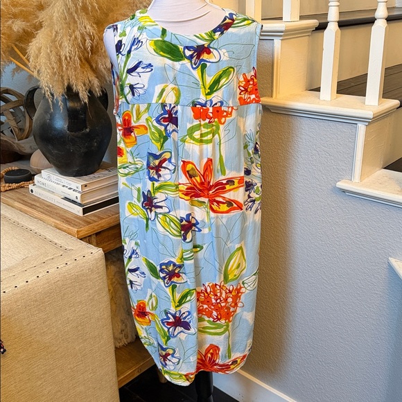 Jams World Vintage Hawaii Multicolored Half-Button Dress Size L - Picture 6 of 8